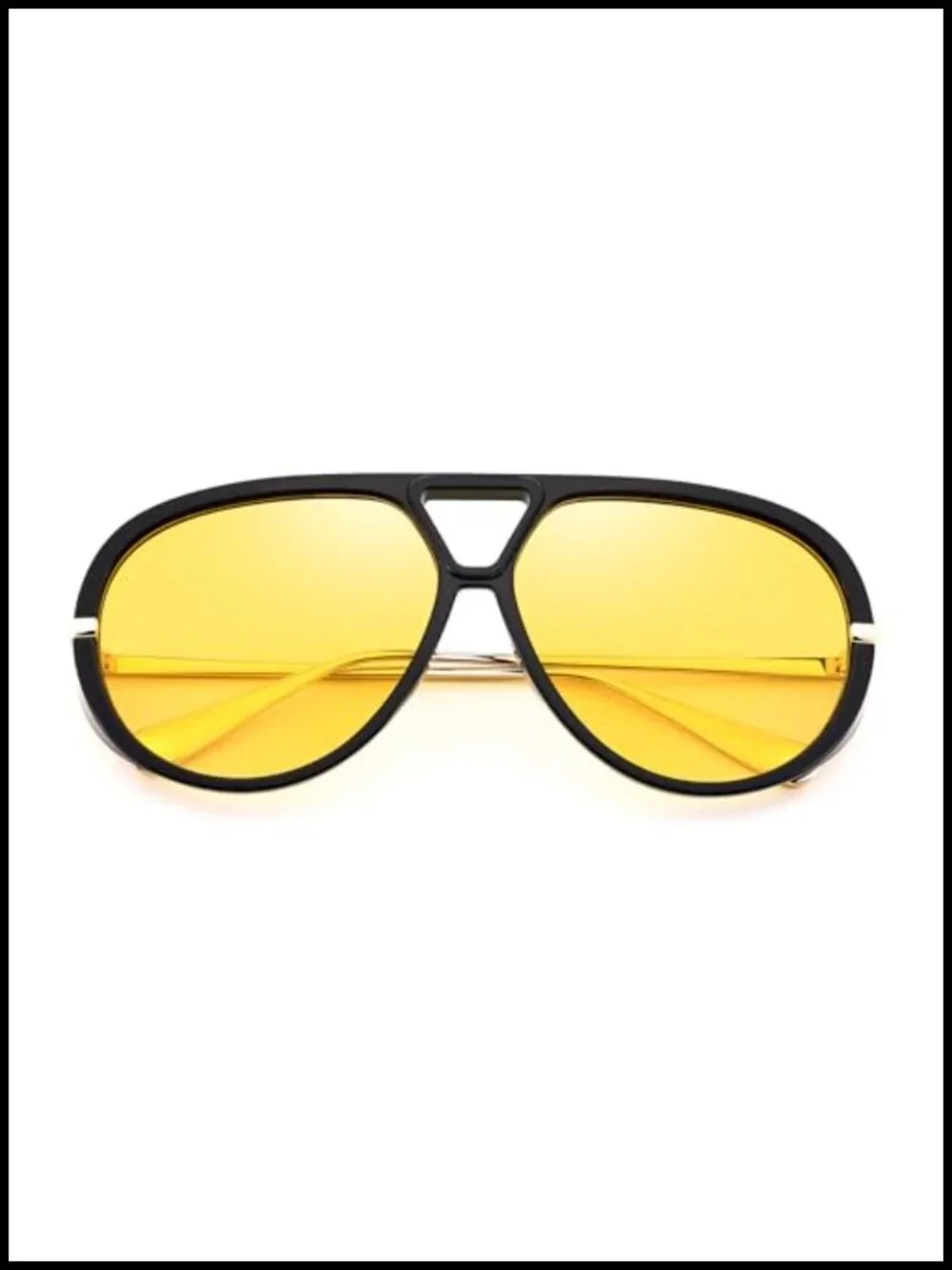 Oversized Aviator Sunglasses with UV400 Protection Shield